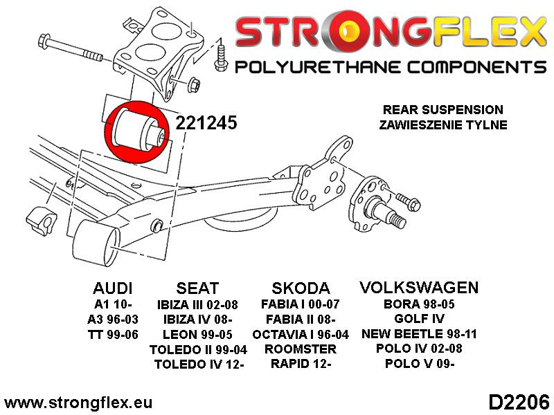 Hinterer Subframe Bush 72mm Sport