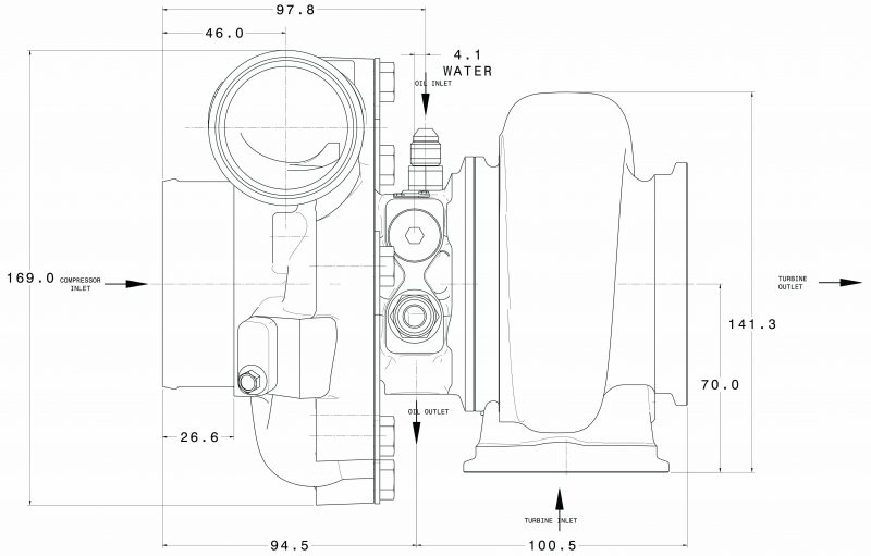 Garrett G25-550 A / R 0,92 Wastegate (T4) (Rückdrehung)