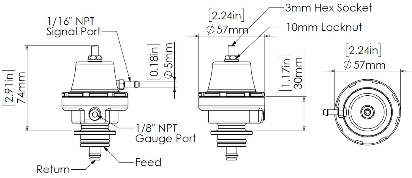 Turbosmart Kraftstoffdruckregler Kompakt (Bosch) Sleeper