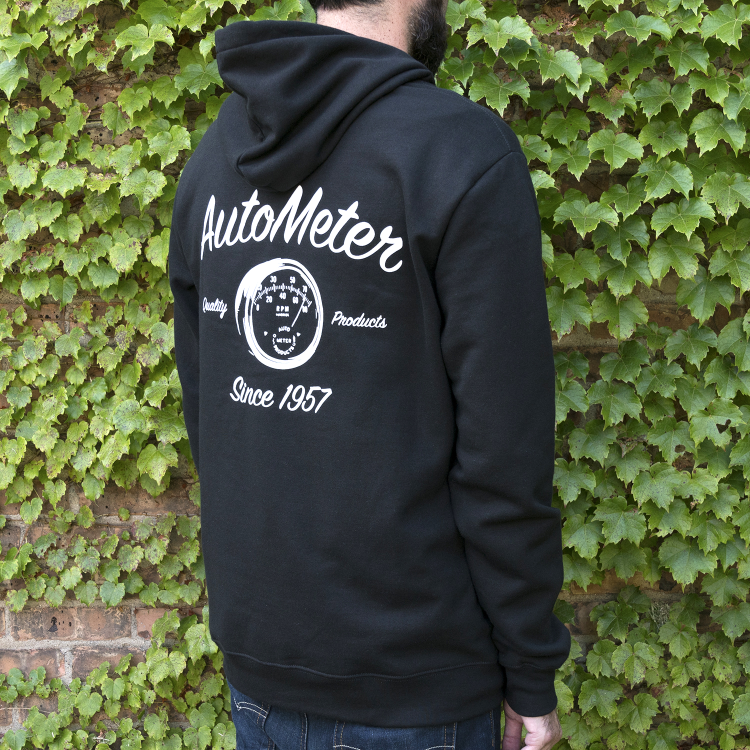 Zip Hoodie, Adult Large, Black, 'Vintage'