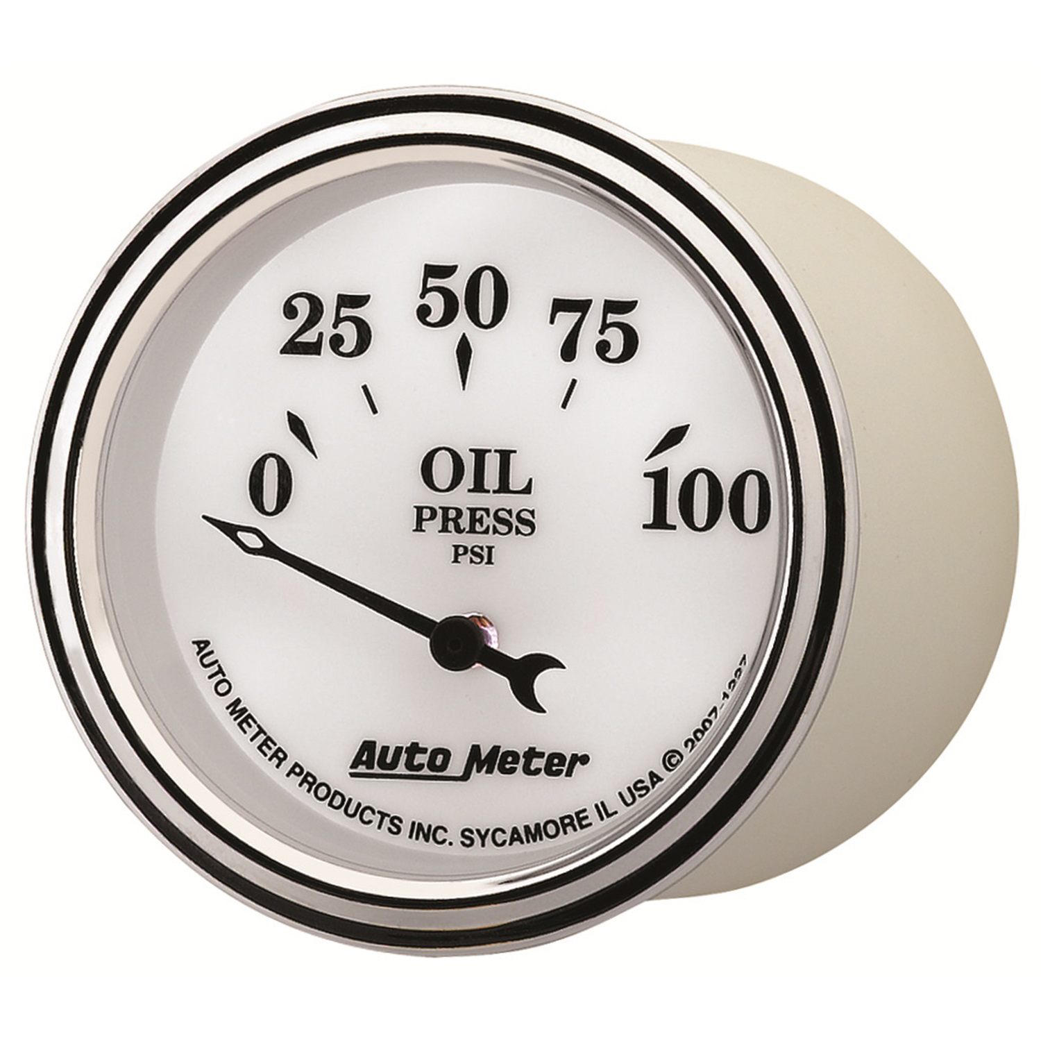 2-1/16" Öldruck, 0-100 Psi, Old-Tyme White Ii