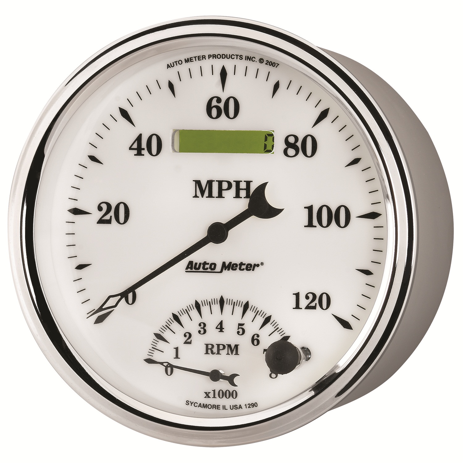 5" Drehzahlmesser/Drehzahlmesser Combo, 8k Rpm/120 Mph, Old-Tyme White Ii