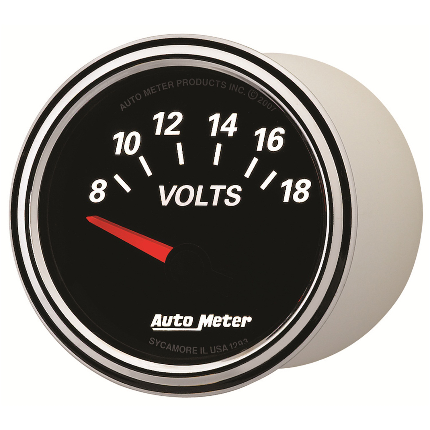 2-1/16" Voltmeter, 8-18v, Designer Black Ii