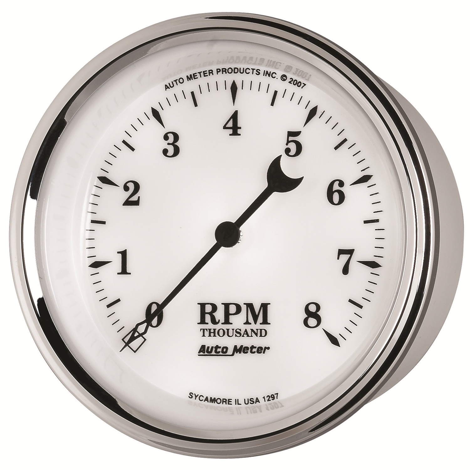 3-3/8" In-Dash Drehzahlmesser, 0-8,000 Rpm, Old-Tyme White Ii