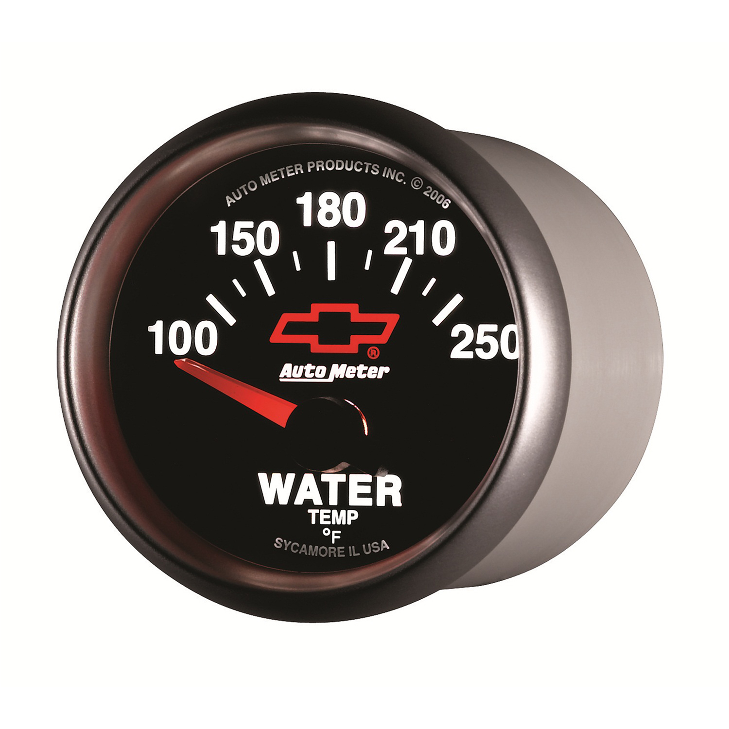 2-1/16" Wassertemperatur, 100-250 °F, Chevy Red Bowtie, Black