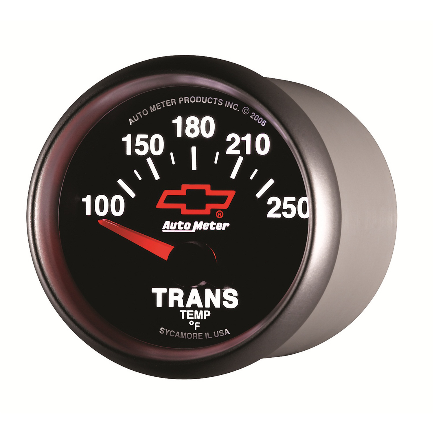 2-1/16" Getriebetemperatur, 100-250 °F, Chevy Red Bowtie, Black