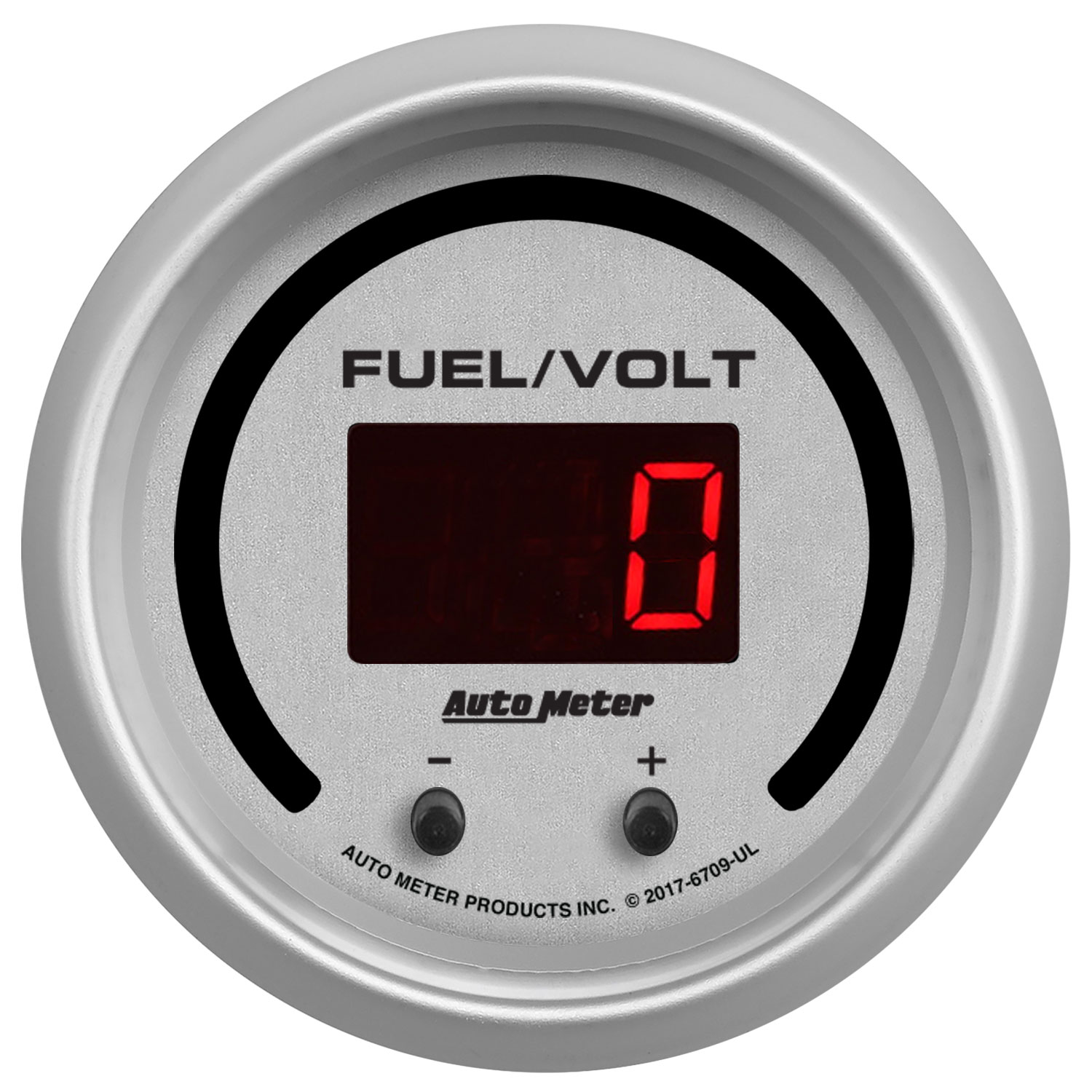 2-1/16" Two Channel Fuel Level / Voltmeter, 0-100%/8-18v, Ultra-Lite Elite Digital