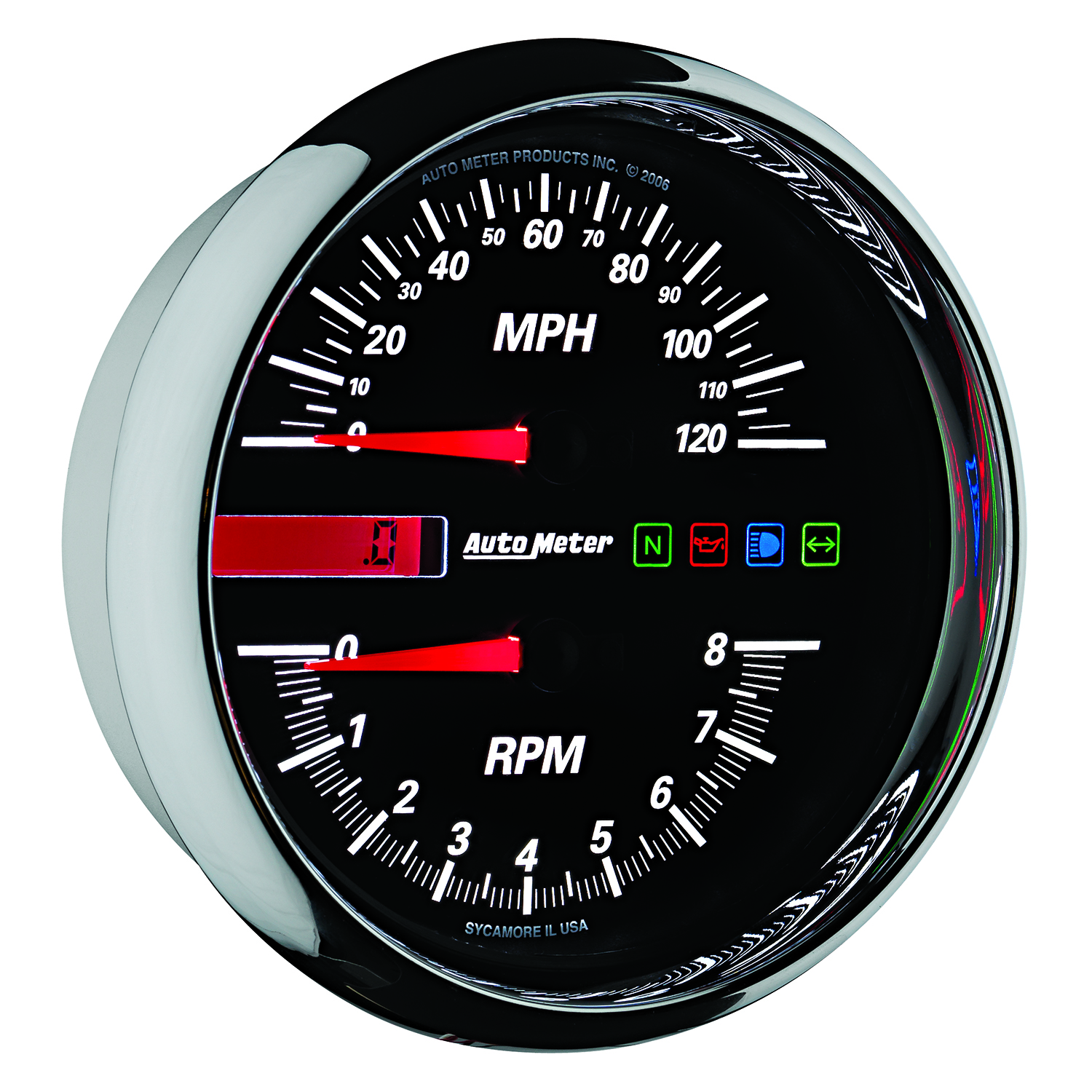 5" Direct Fit Drehzahlmesser/Drehzahlmesser Combo, 8k Rpm/120 Mph, Black, Pro-Cycle