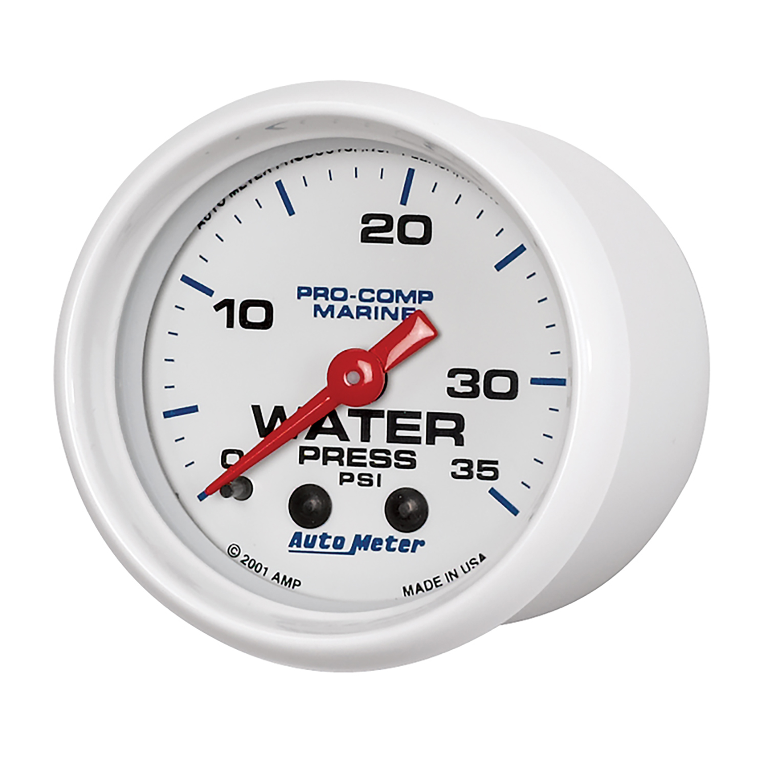 2-1/16" Wasserdruck, 0-35 Psi, Marine White