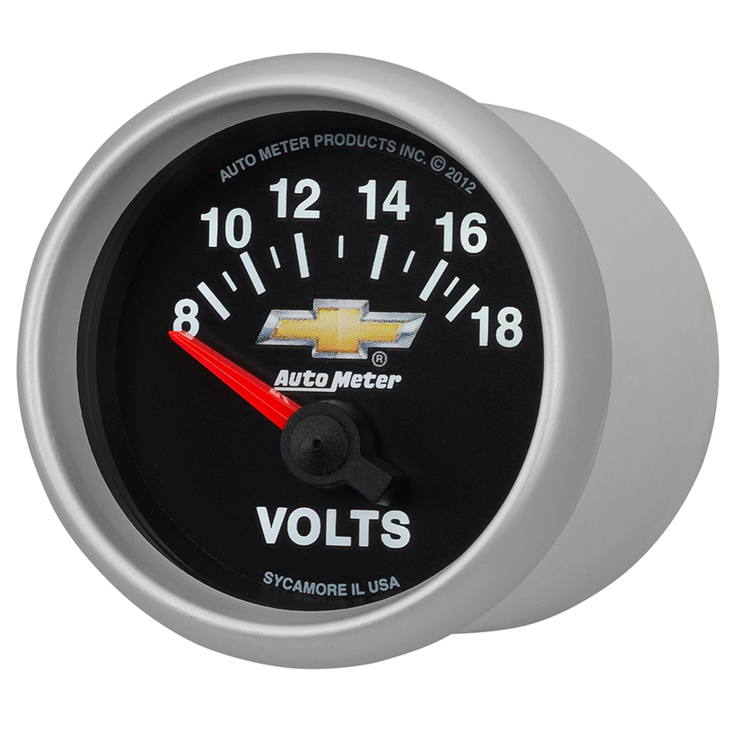 2-1/16" Voltmeter, 18v, Electric, Chevy Gold Bowtie