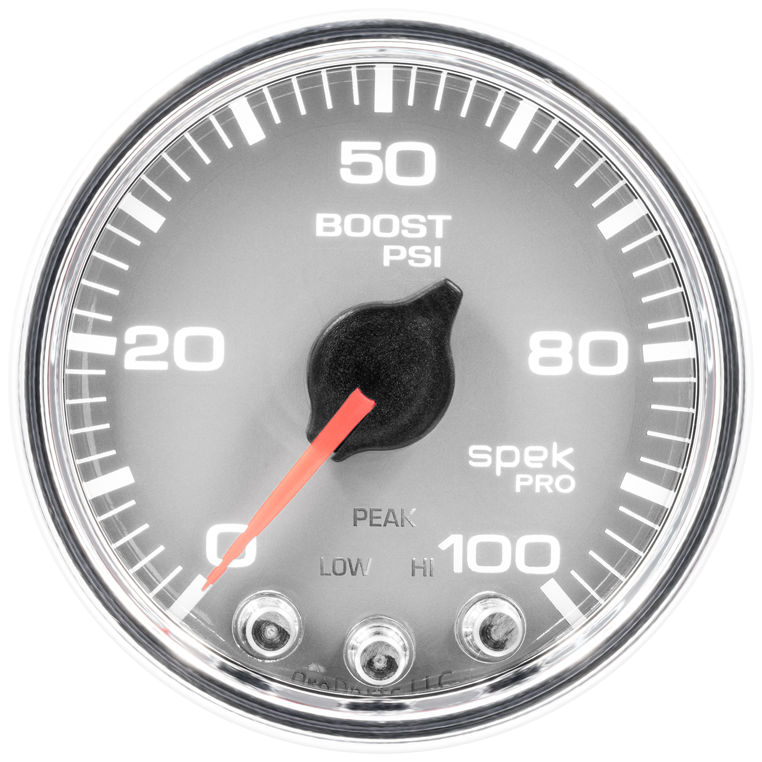 2-1/16" Boost, 0-100 Psi, Spek-Pro, Silver/Chrome