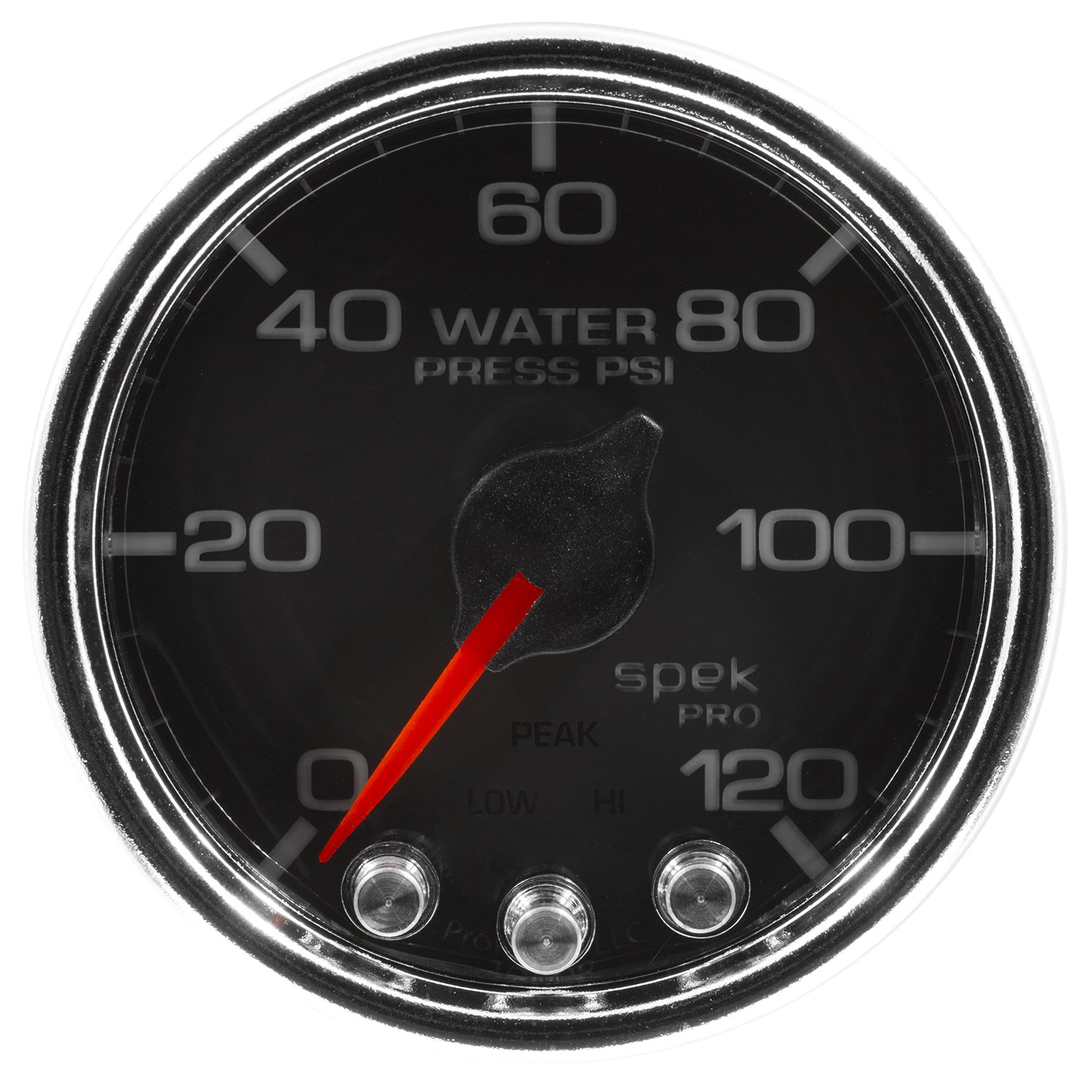 2-1/16" Wasserdruck, 0-120 Psi, Spek-Pro, Black/Chrome