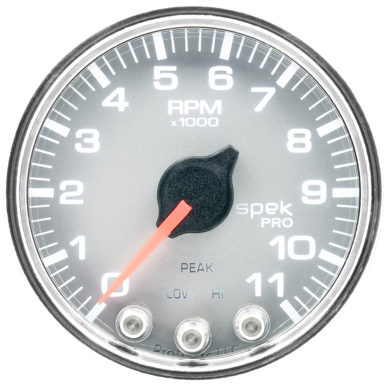 2-1/16" In-Dash Drehzahlmesser, 0-11,000 Rpm, Spek-Pro, Silver/Chrome