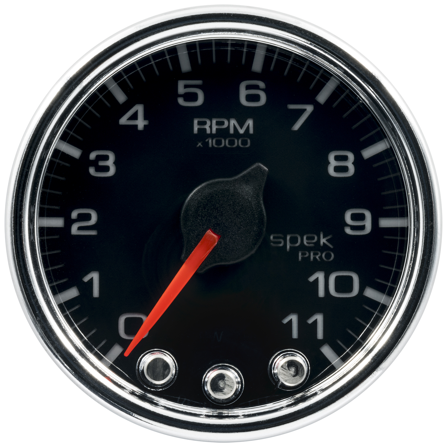 2-1/16" In-Dash Drehzahlmesser, 0-11,000 Rpm, Spek-Pro, Black/Chrome