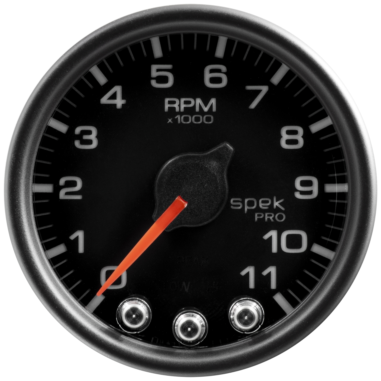 2-1/16" In-Dash Drehzahlmesser, 0-11,000 Rpm, Spek-Pro, Black/Black