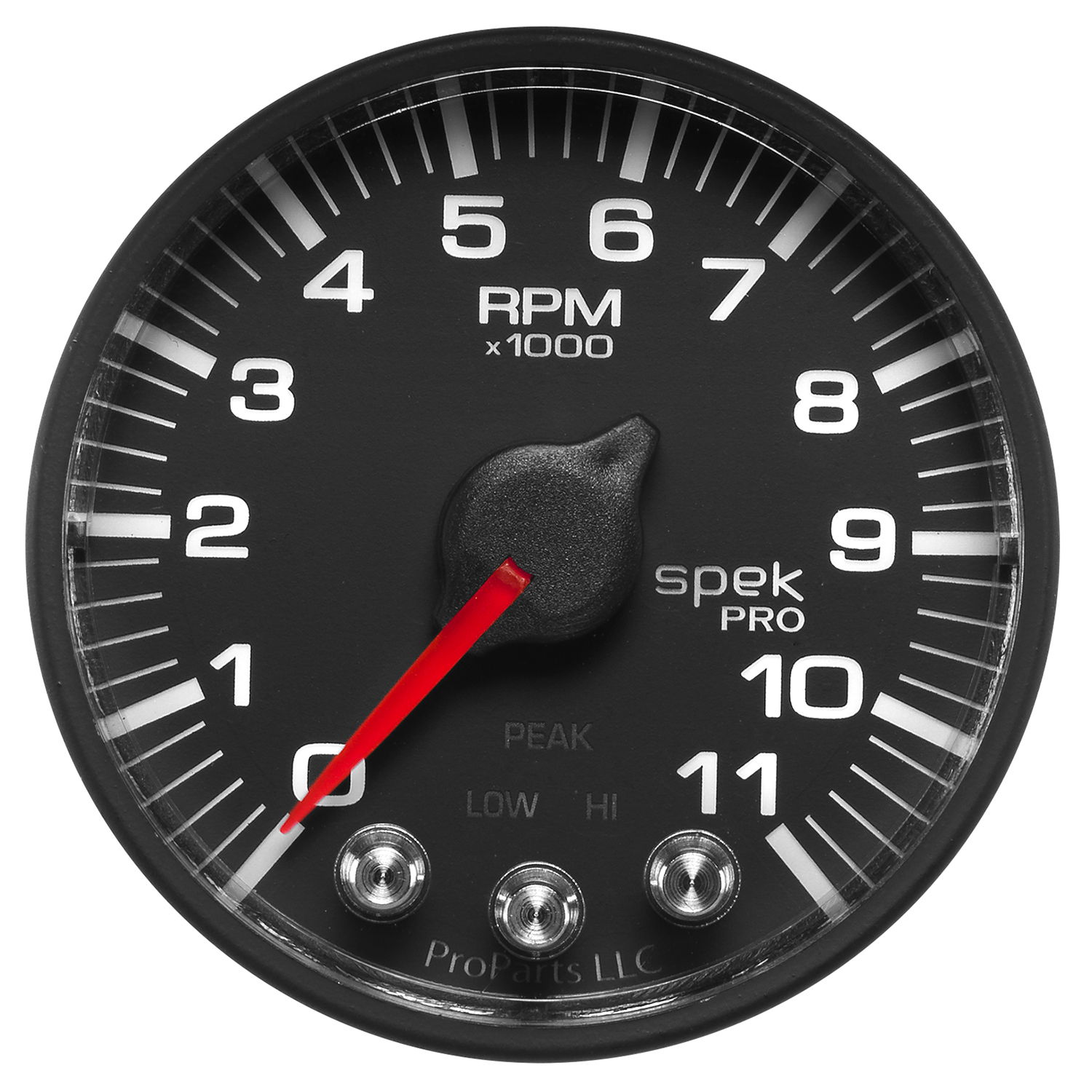 2-1/16" In-Dash Drehzahlmesser, 0-11,000 Rpm, Spek-Pro, Black/Black