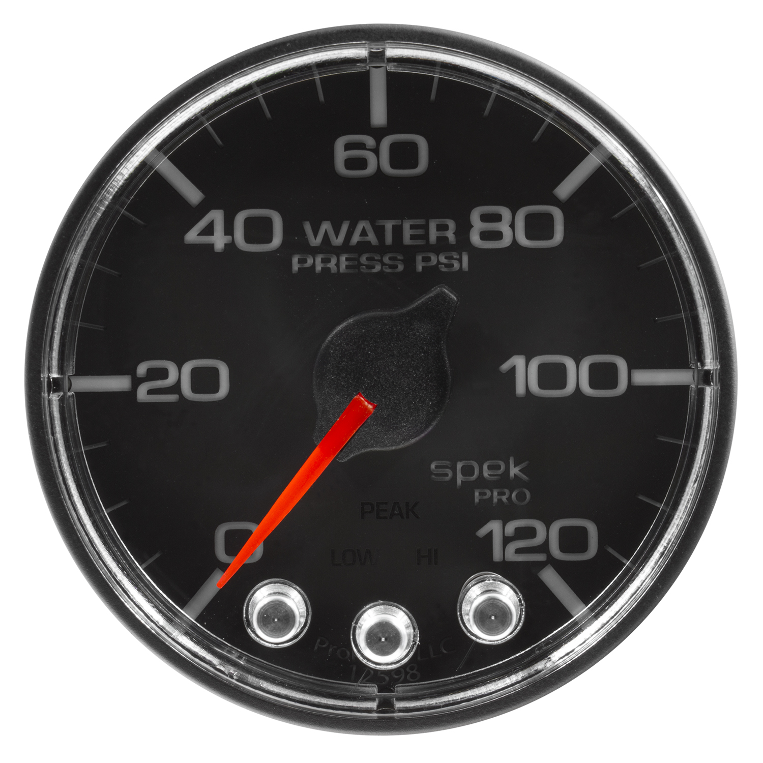2-1/16" Wasserdruck, 0-120 Psi, Spek-Pro, Black/Chrome