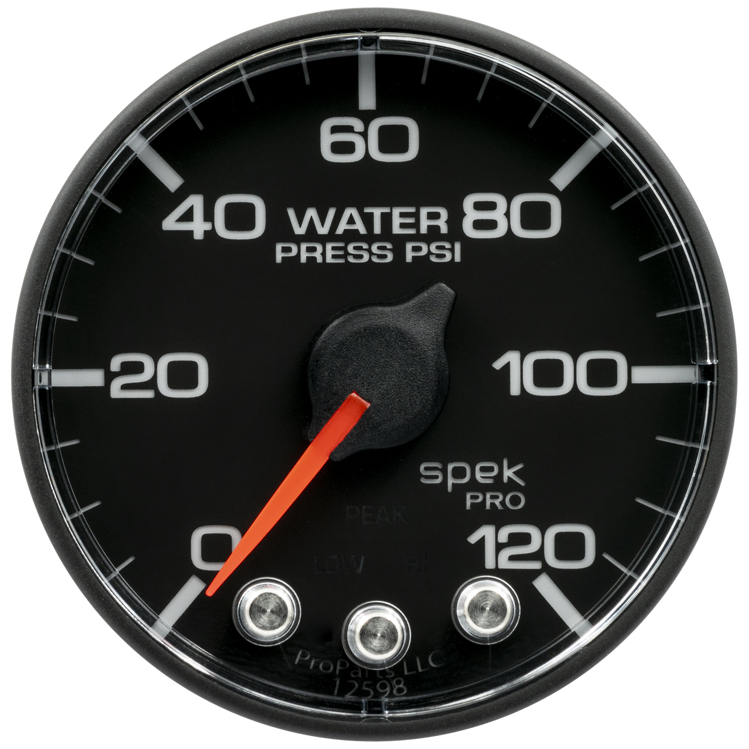 2-1/16" Wasserdruck, 0-120 Psi, Spek-Pro, Black/Black (For 100 Psi Sensor Not Incl)