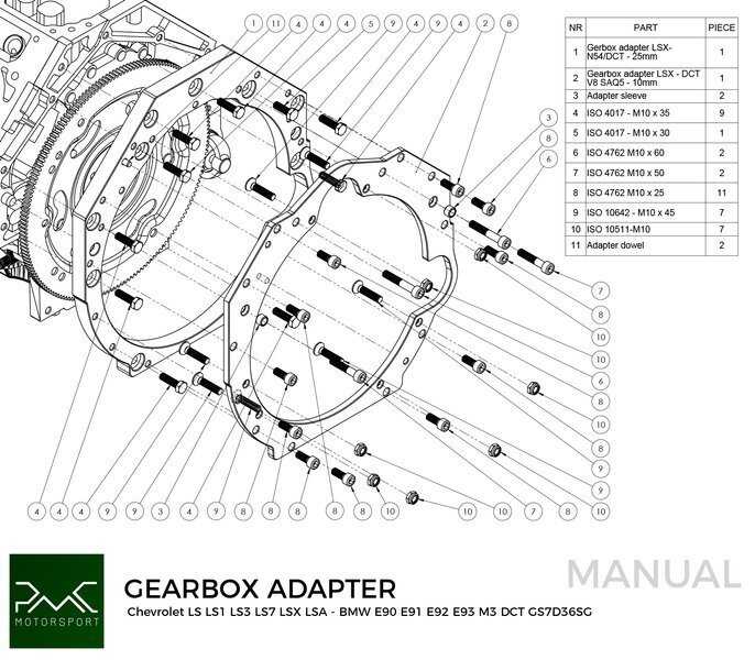 Getriebeadapterplatte GM Chevrolet V8 LS LS1 LS3 LS7 LSX LSA