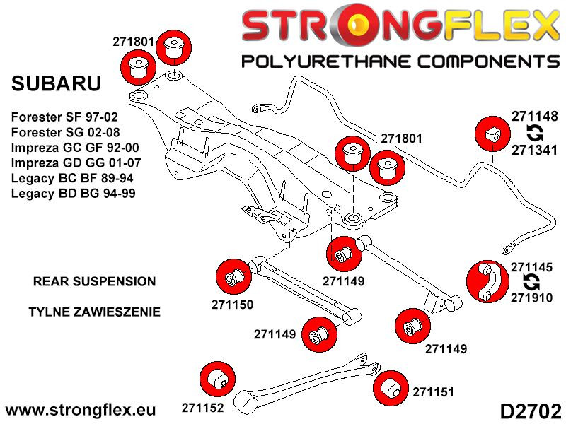 Vorder- und hinterer Anti-Rollbar-Buschsport