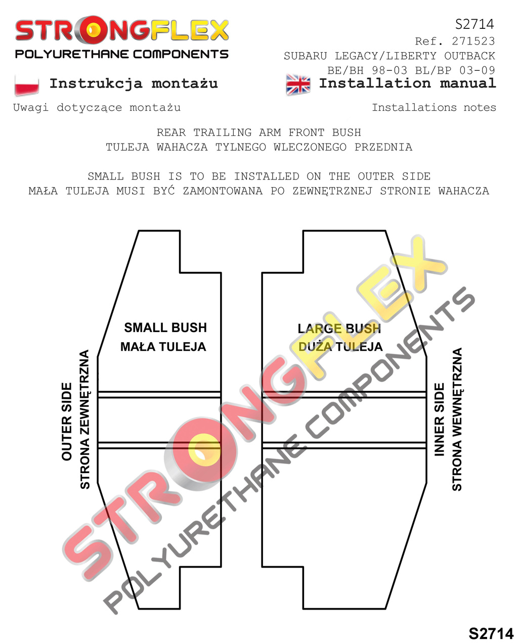 Hinterrad-Suspension-Busch-Kit