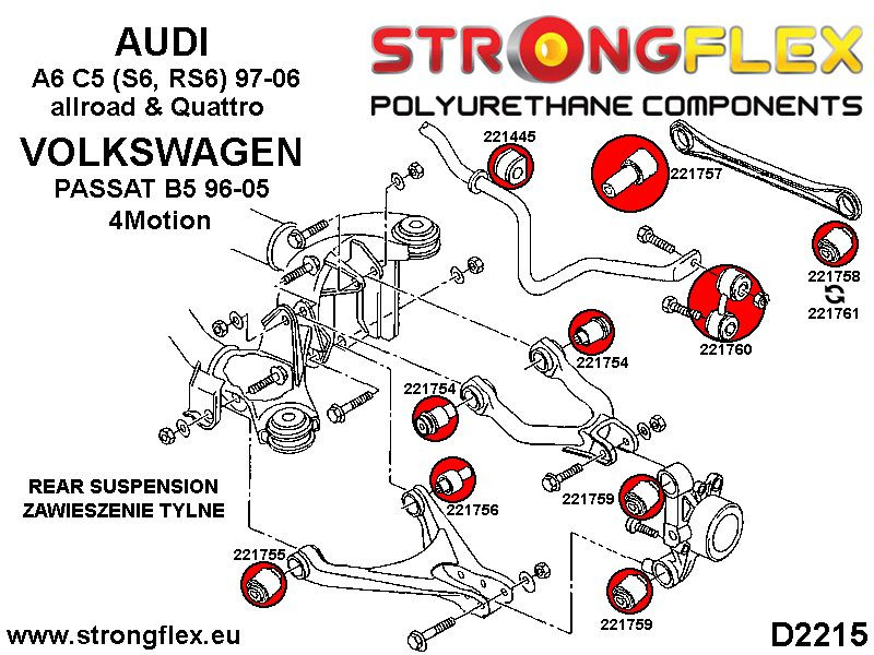 Hinterrad-Suspension-Busch-Kit