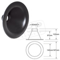 Einlass 63mm schwarz.
