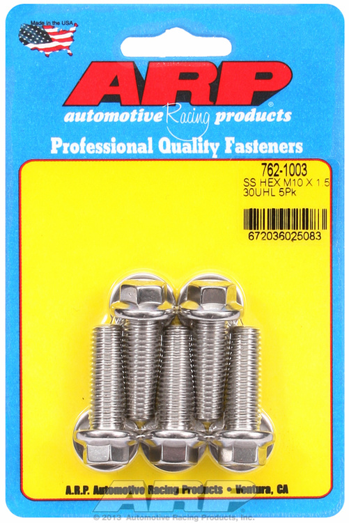 M10 x 1.50 x 30 hex SS bolts (5pcs)