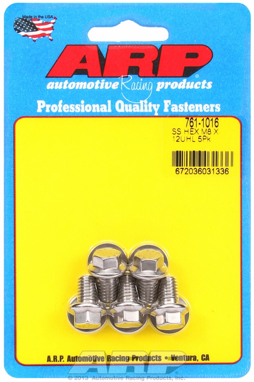 M8 x 1.25 x 12 hex SS bolts (5pcs)