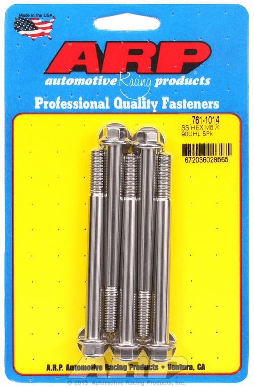 M8 x 1.25 x 90  hex SS bolts (5pcs)