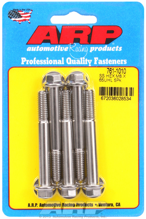 M8 x 1.25 x 65 hex SS bolts (5pcs)