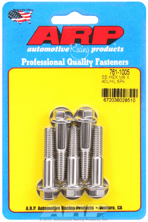 M8 x 1.25 x 40 hex SS bolts (5pcs)
