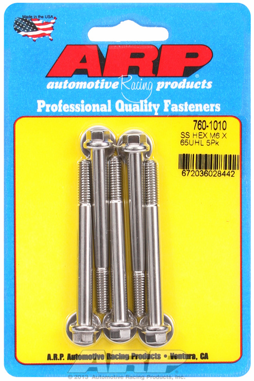M6 x 1.00 x 65 hex SS bolts (5pcs)