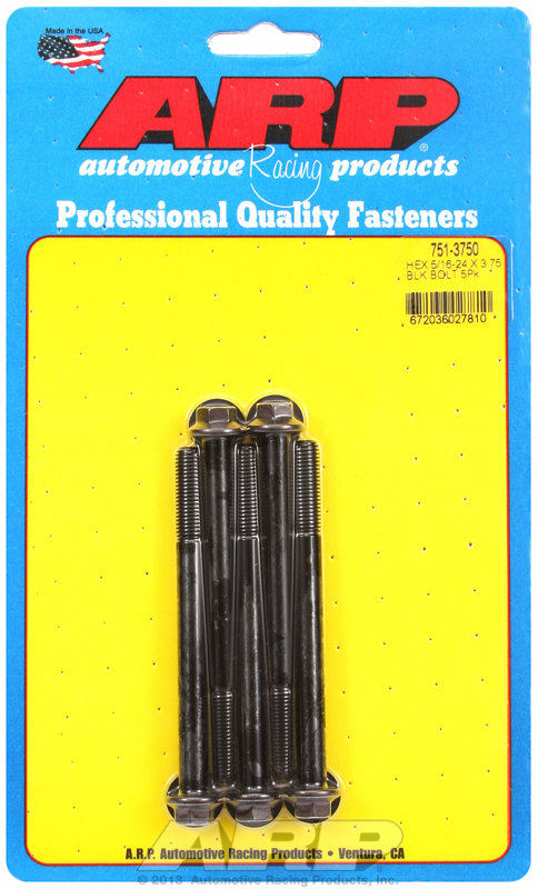 "5/16""-24 x 3.750 hex black oxide bolts" (5pcs)