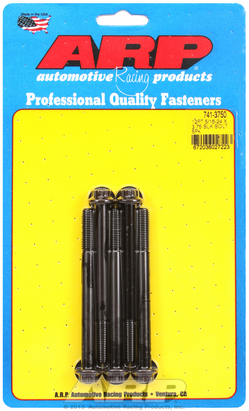 "5/16""-24 x 3.750 12pt black oxide bolts" (5pcs)