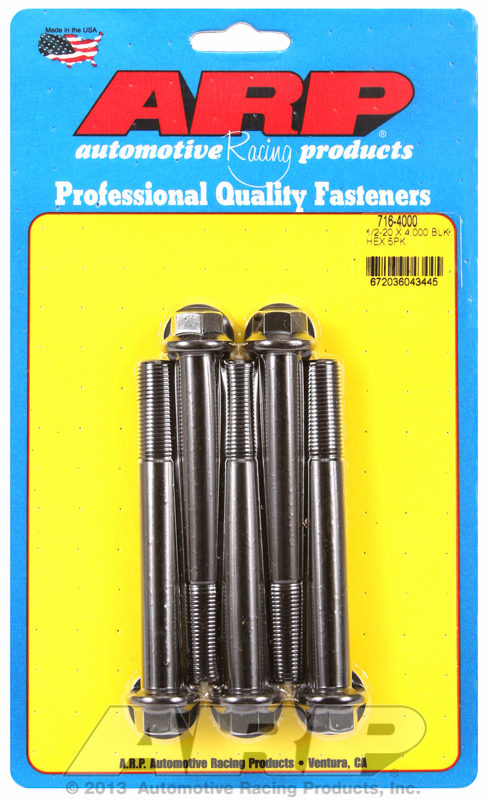 ARP Bolt Kit 1/2-20 x 4.000 Black Oxide Hex