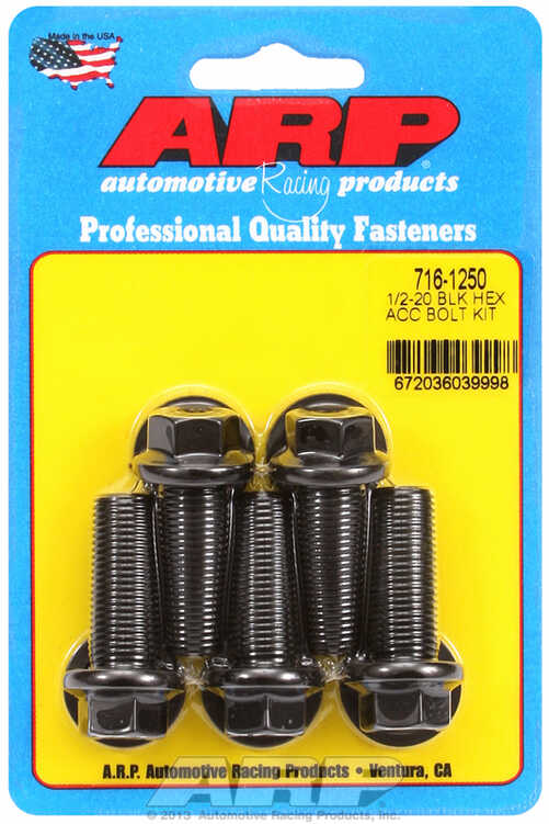 ARP Bolt Kit 1/2-20 x 1.250 Black Oxide Hex