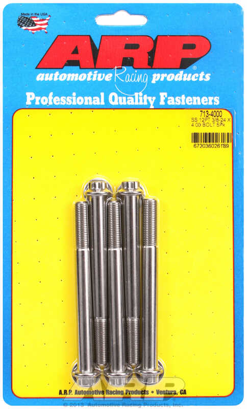 "3/8""-24 x 4.000 12pt SS bolts" (5pcs)