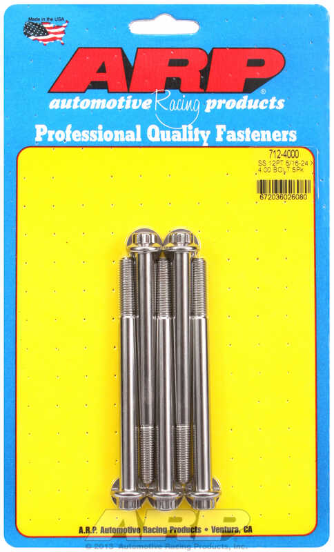 "5/16""-24 x 4.000 12pt SS bolts" (5pcs)