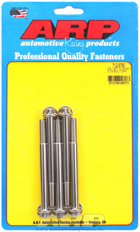 "5/16""-24 x 3.750 12pt SS bolts" (5pcs)