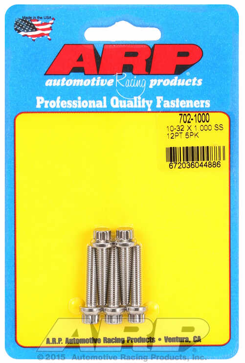ARP Bolt 10-24 x 1.000" SS 12PT 5 Pcs.