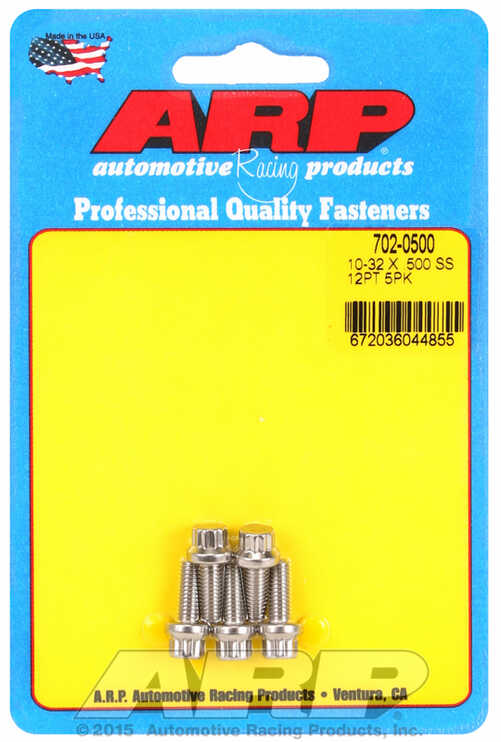 ARP Bolt 10-32 x 0.500" SS 12PT 5 Pcs.