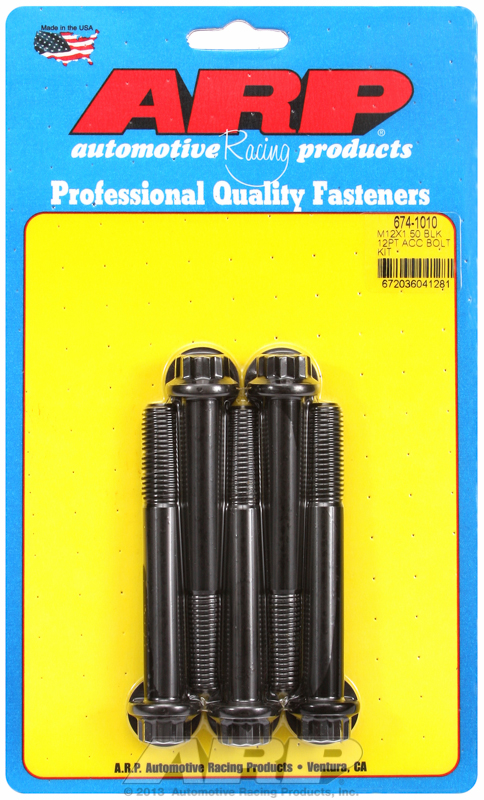 ARP Bolt Kit M12 x 1.50 x 90 Black Oxide 12PT