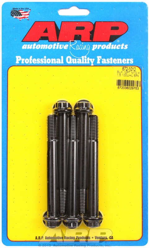 M10 x 1.50 x 100 12pt black oxide bolts (5pcs)