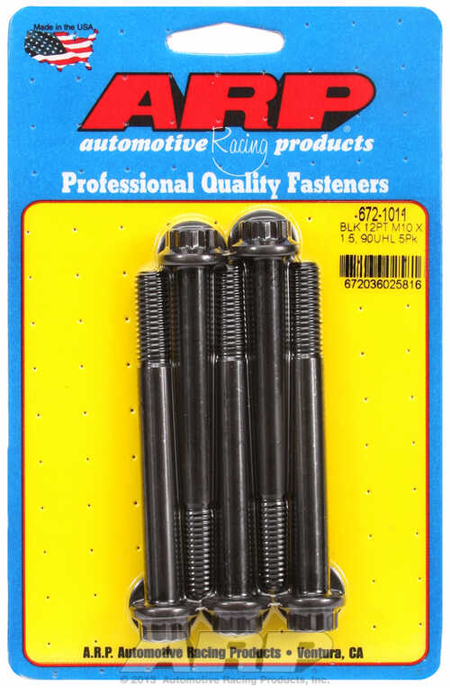 M10 x 1.50 x 90  12pt black oxide bolts (5pcs)