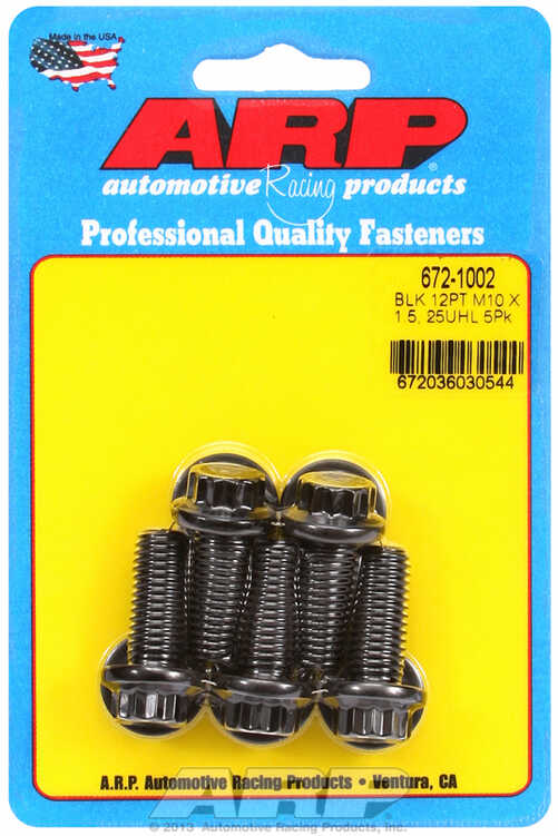 M10 x 1.50 x 25 12pt black oxide bolts (5pcs)