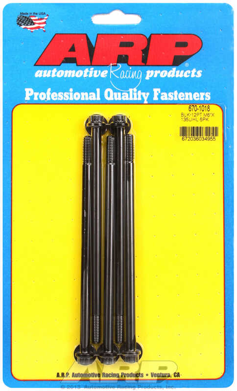 M6 x 1.00 x 135 12pt black oxide bolts (5pcs)