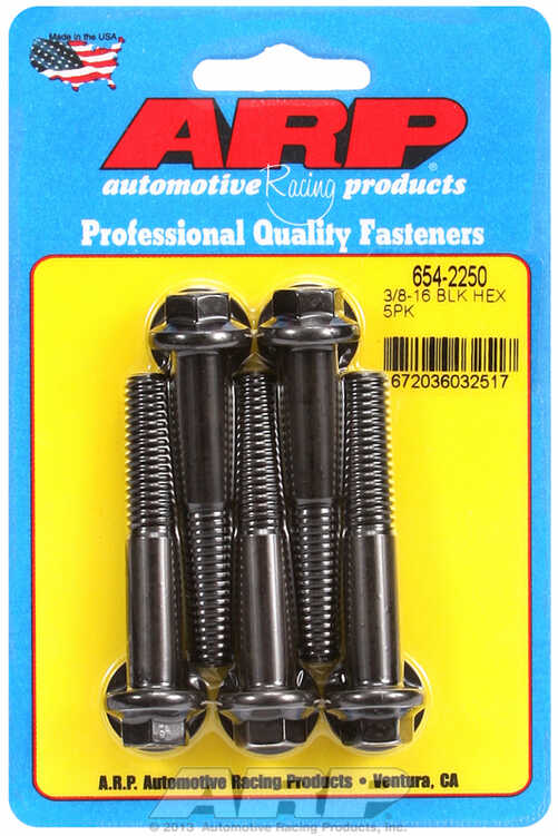 "3/8""-16 x 2.250 hex 7/16 wrenching black oxide bolts"(5pcs