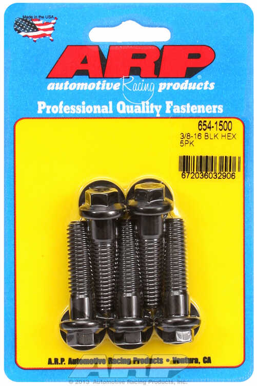 "3/8""-16 x 1.500 hex 7/16 wrenching black oxide bolts"(5pcs