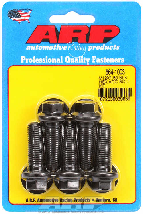 ARP Bolt Kit M12 x 1.50 x 35 Black Oxide Hex